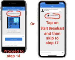 teamviewer iphone start broadcast